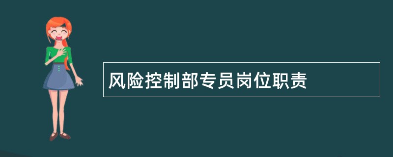 风险控制部专员岗位职责