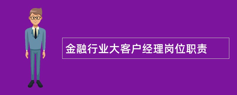 金融行业大客户经理岗位职责