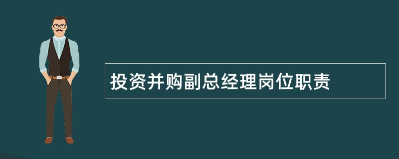 投资并购副总经理岗位职责