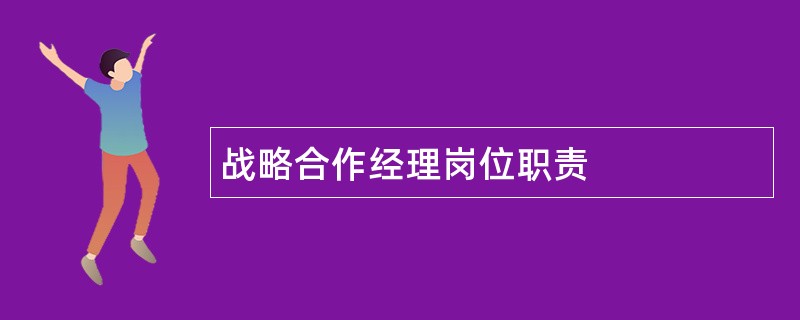 战略合作经理岗位职责