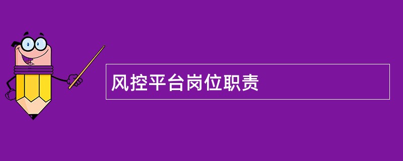 风控平台岗位职责