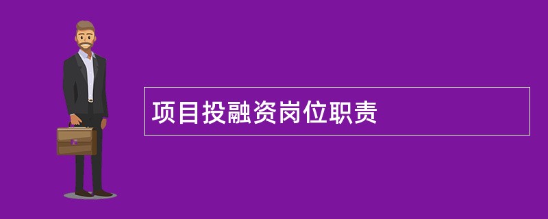 项目投融资岗位职责