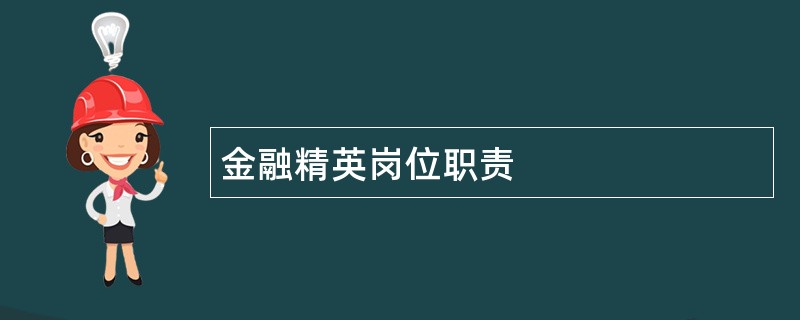 金融精英岗位职责