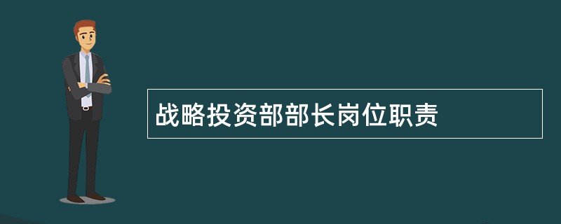 战略投资部部长岗位职责