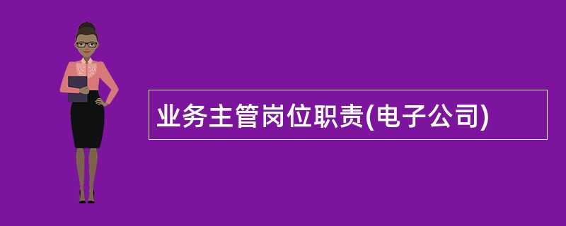 业务主管岗位职责(电子公司)