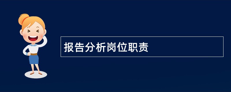 报告分析岗位职责