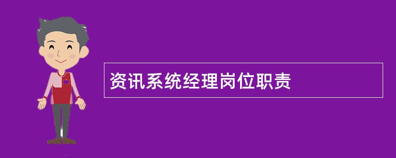 资讯系统经理岗位职责