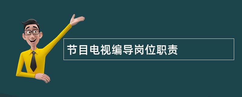 节目电视编导岗位职责