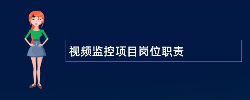 视频监控项目岗位职责