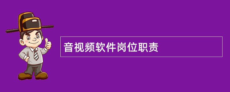 音视频软件岗位职责