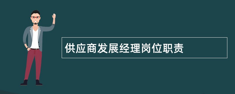 供应商发展经理岗位职责