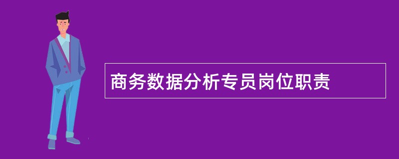 商务数据分析专员岗位职责