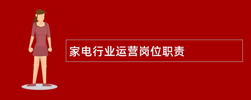 家电行业运营岗位职责