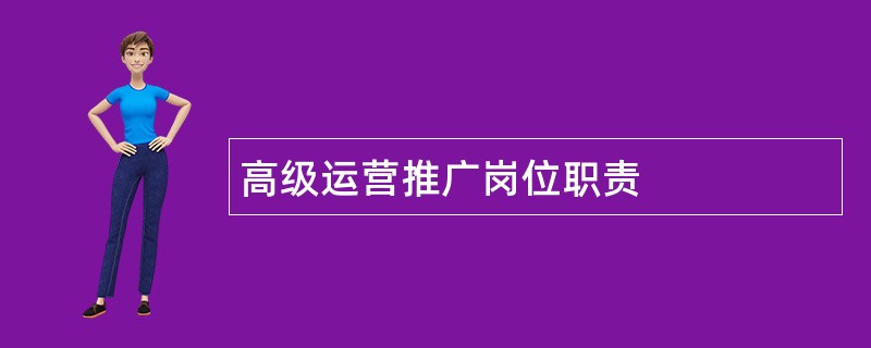 高级运营推广岗位职责