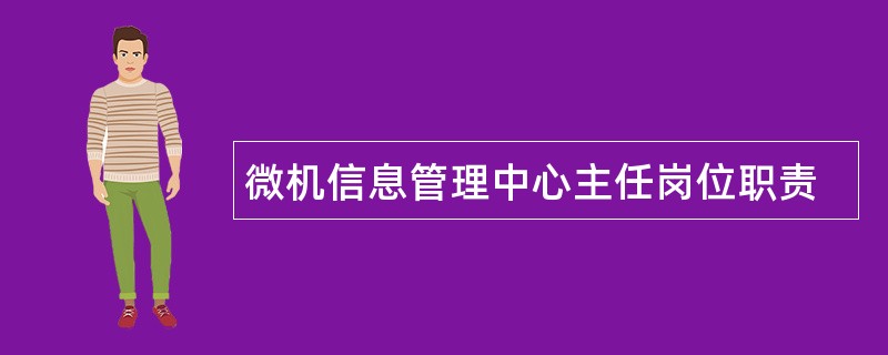 微机信息管理中心主任岗位职责