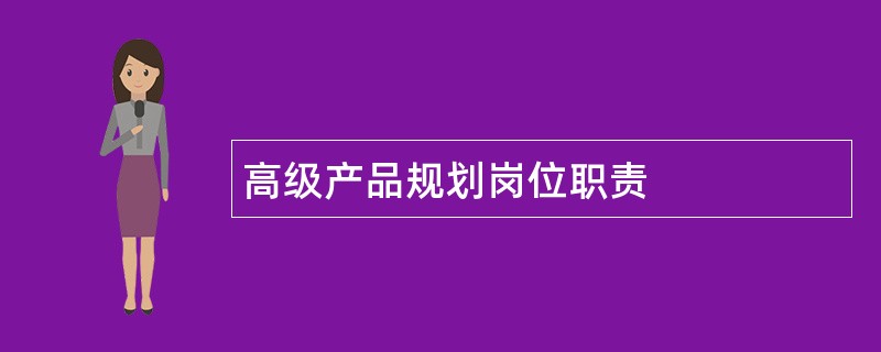 高级产品规划岗位职责