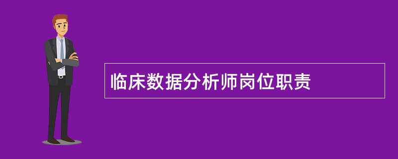 临床数据分析师岗位职责