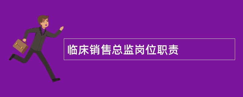 临床销售总监岗位职责