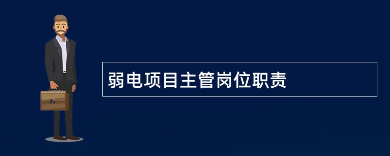 弱电项目主管岗位职责