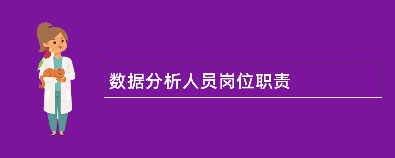 数据分析人员岗位职责