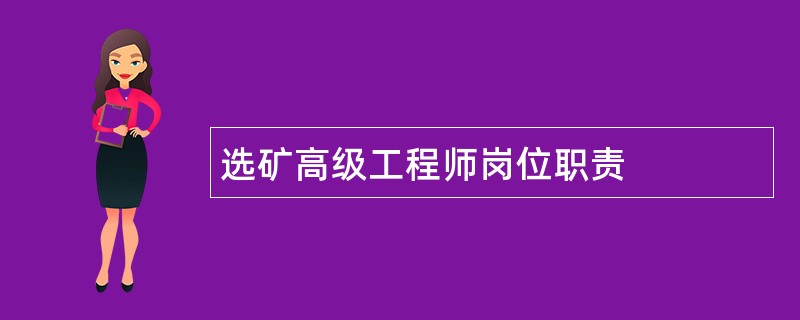 选矿高级工程师岗位职责