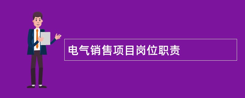 电气销售项目岗位职责