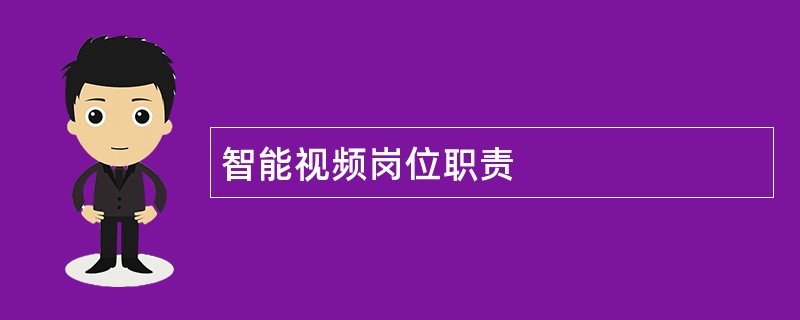 智能视频岗位职责