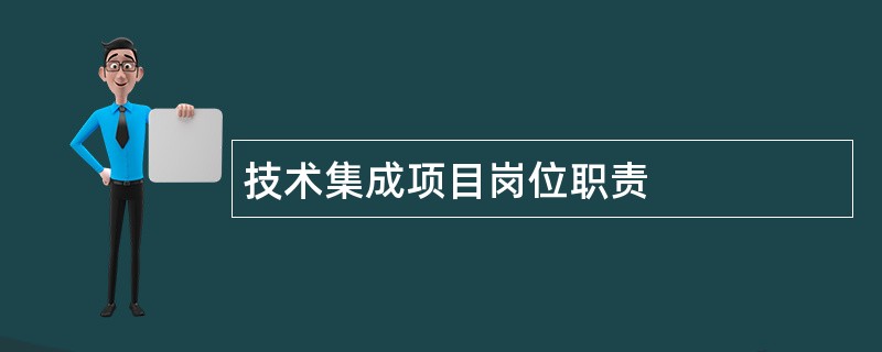 技术集成项目岗位职责