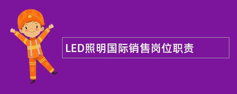 LED照明国际销售岗位职责