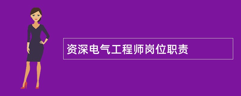 资深电气工程师岗位职责