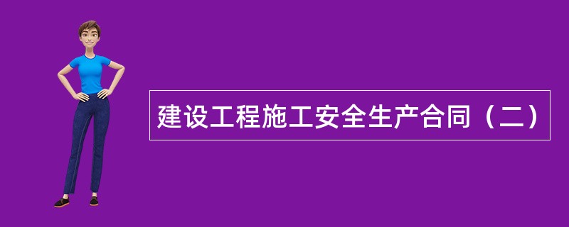 建设工程施工安全生产合同（二）