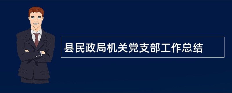 县民政局机关党支部工作总结