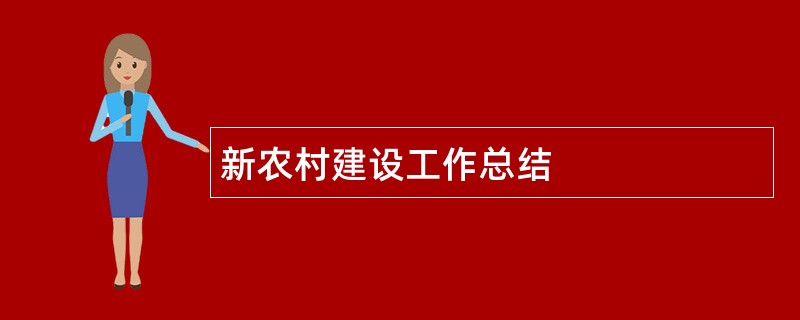 新农村建设工作总结