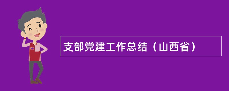 支部党建工作总结（山西省）