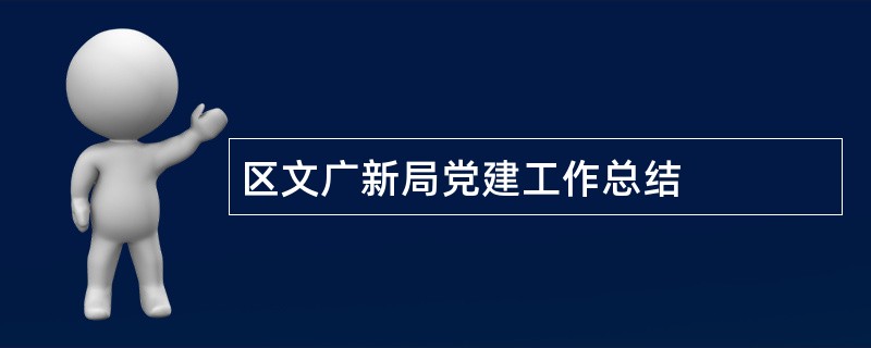 区文广新局党建工作总结