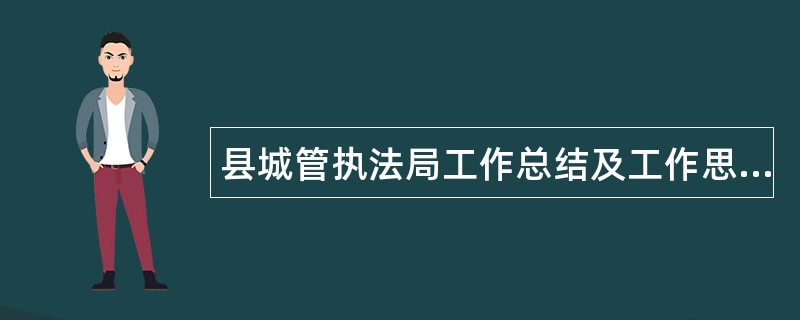 县城管执法局工作总结及工作思路