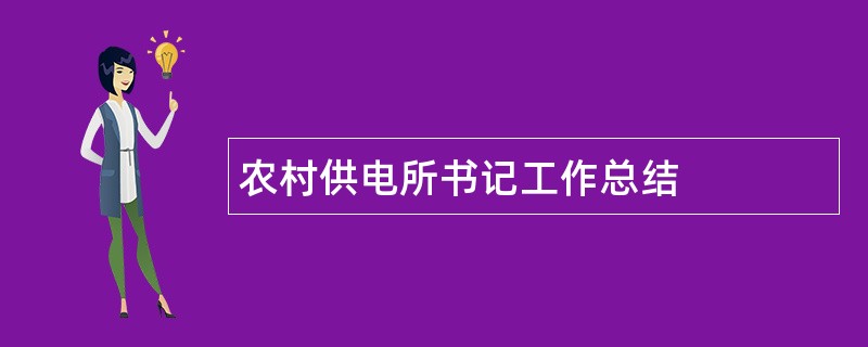 农村供电所书记工作总结