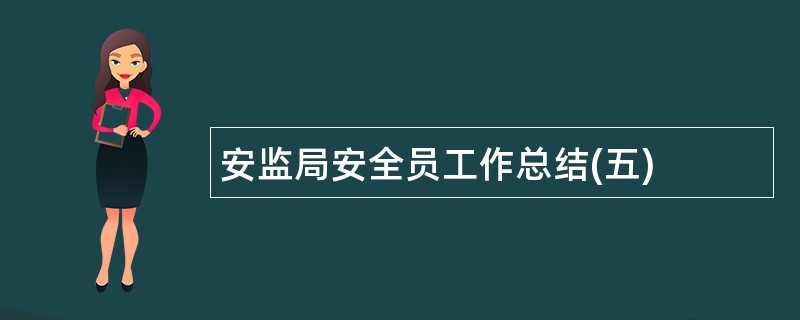 安监局安全员工作总结(五)