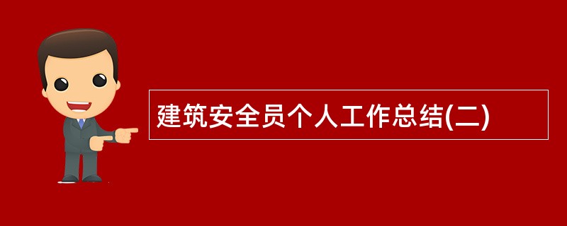 建筑安全员个人工作总结(二)