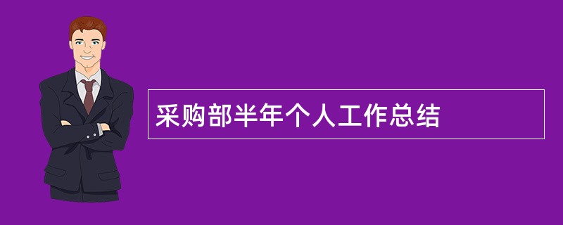 采购部半年个人工作总结