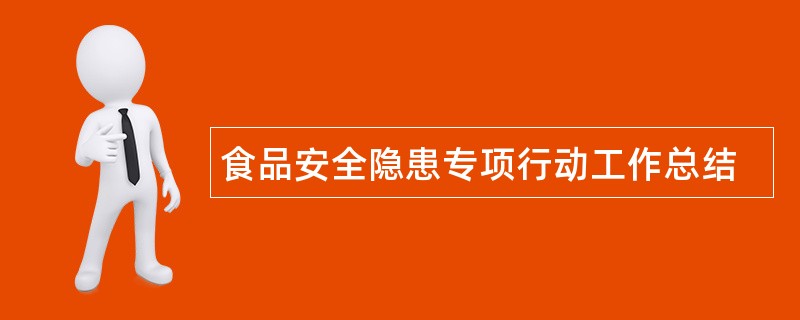 食品安全隐患专项行动工作总结