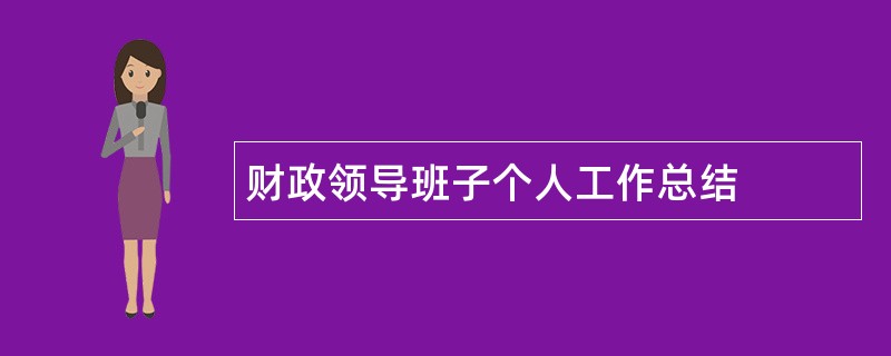 财政领导班子个人工作总结