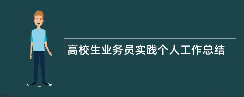 高校生业务员实践个人工作总结