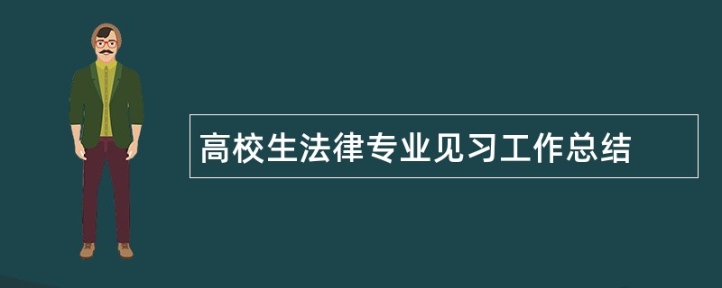 高校生法律专业见习工作总结