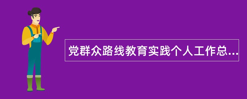 党群众路线教育实践个人工作总结