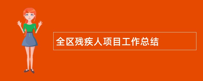 全区残疾人项目工作总结