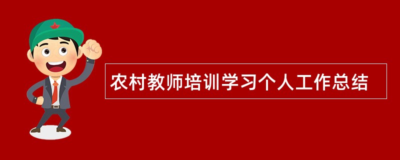 农村教师培训学习个人工作总结