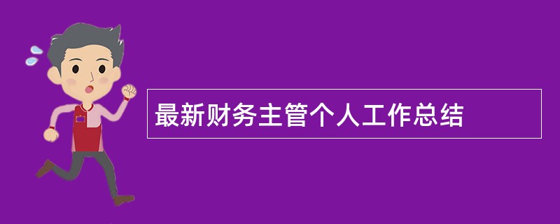 最新财务主管个人工作总结