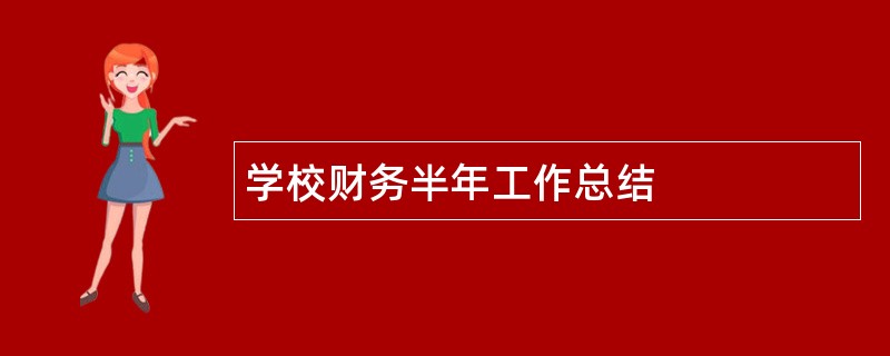 学校财务半年工作总结