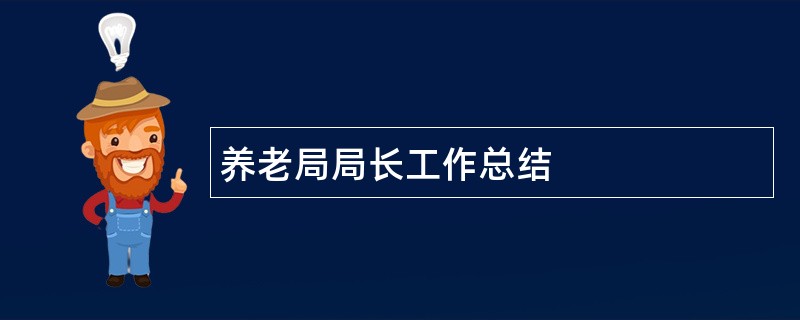 养老局局长工作总结